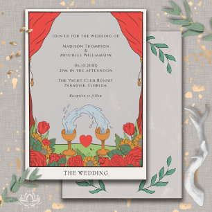Vintage Tarot Deck Divination Mystical Wedding Invitation