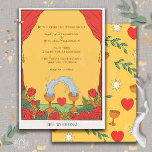 Vintage Tarot Deck Divination Mystical Wedding Invitation
