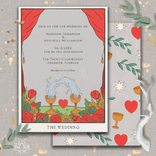Vintage Tarot Deck Divination Mystical Wedding Invitation