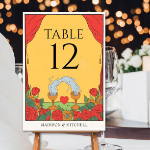 Vintage Tarot Deck Divination Mystical Wedding   Table Number