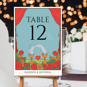 Vintage Tarot Deck Divination Mystical Wedding Table Number