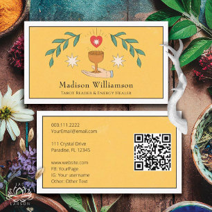 Vintage Tarot Deck Style Mystical Esoteric QR Business Card