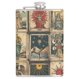 Vintage Tarot   Hip Flask