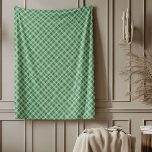 Vintage Tartan Blanket Red Green Christmas Plaid