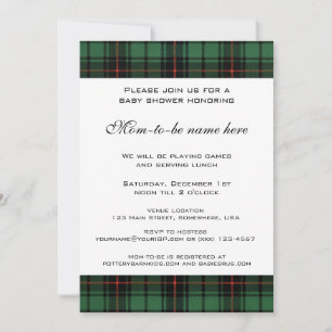 Vintage Tartan, Davidson Modern Baby Shower Invitation