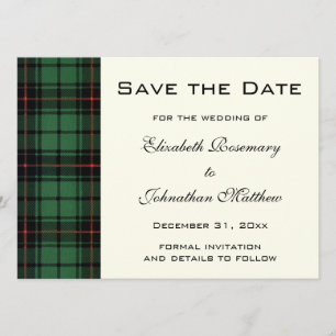 Vintage Tartan, Davidson Modern Pattern Wedding Save The Date