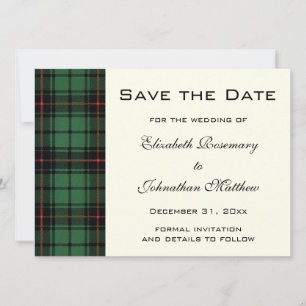 Vintage Tartan, Davidson Modern Pattern Wedding Save The Date