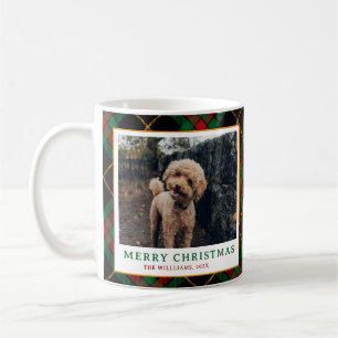 Vintage Tartan Plaid Photo Merry Christmas Coffee Mug