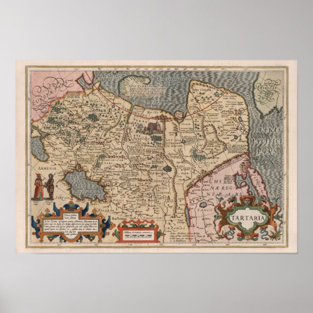 Vintage Tartary Map Poster (Front)