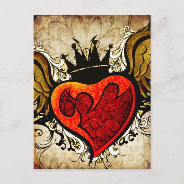 Vintage Tattoo Heart Urban Postcard (Front)