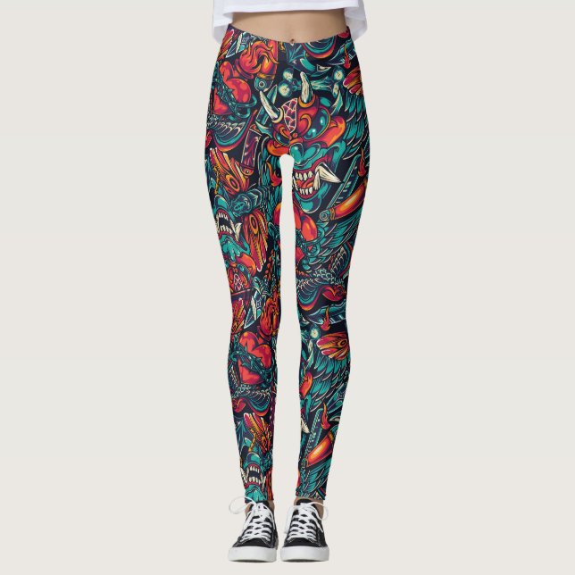 Vintage Tattoo Leggings (Front)