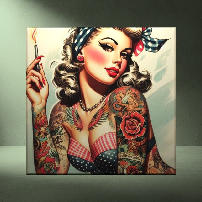 Vintage Tattoo Old School Pin-up Tile (Creator Uploaded)