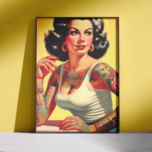 Vintage Tattoo Pin-up Poster