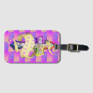 Vintage tattoo styles cross. Gay and loved Luggage Tag