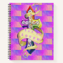Vintage tattoo styles cross. Gay and loved Notebook