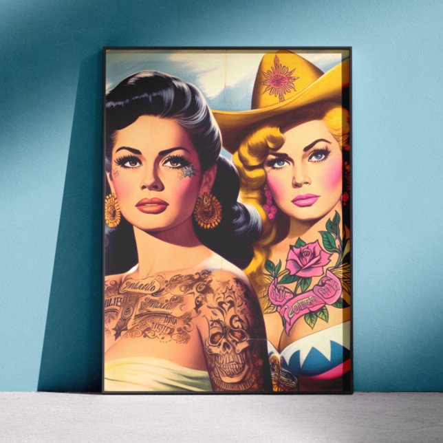 Vintage Tattooed Cowgirls Poster (Creator Uploaded)