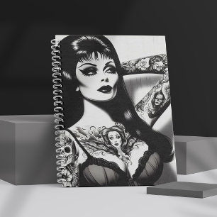 Vintage Tattooed Goth Girl Notebook