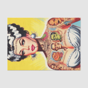 Vintage Tattooed Horror Girl Tissue Paper