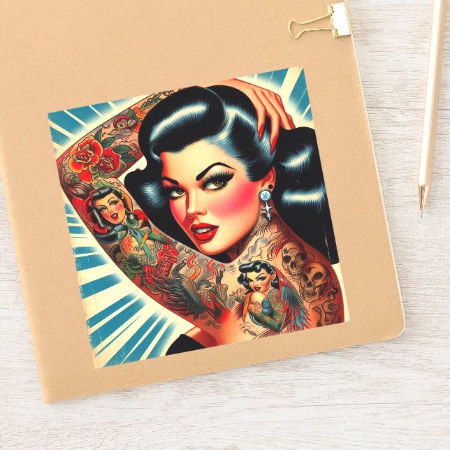 Vintage Tattooed Pin-up (Notebook)