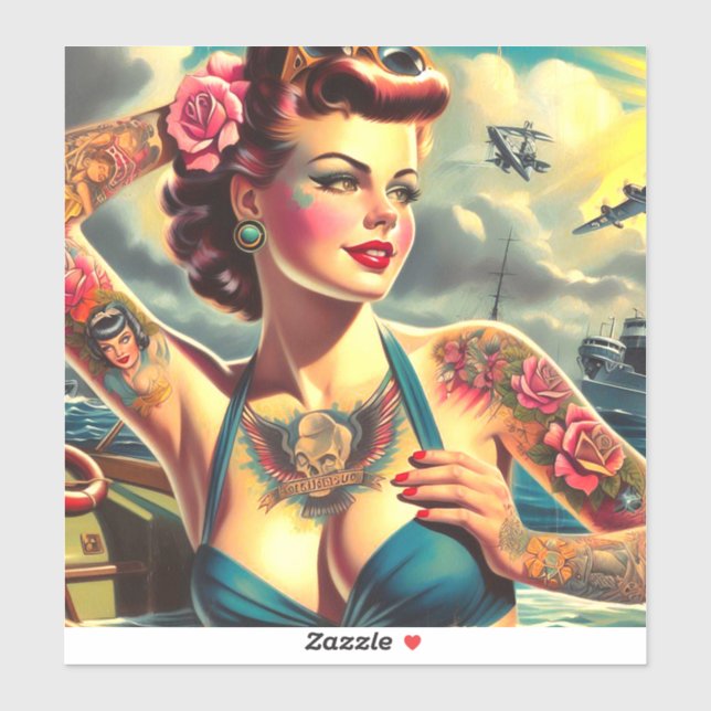 Vintage Tattooed Pin-up (Sheet)