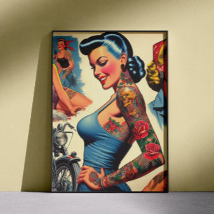 Vintage Tattooed Pin-up Poster