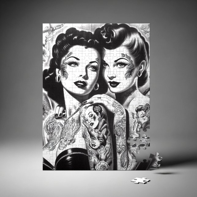 Vintage Tattooed Pin-ups Jigsaw Puzzle (Creator Uploaded)