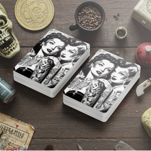 Vintage Tattooed Pin-ups Playing Cards