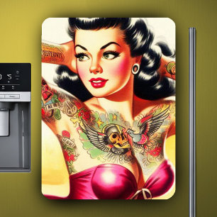 Vintage Tattooed Pinup Magnet