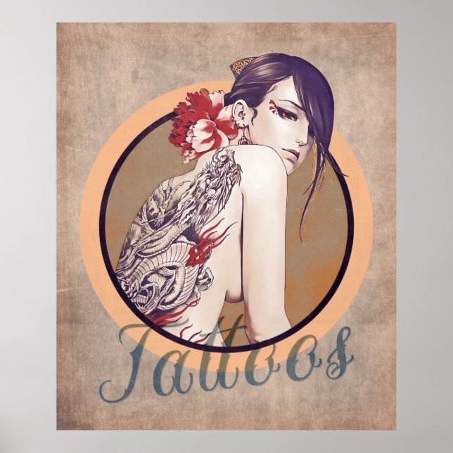Vintage Tattoos Shops Poster (Front)