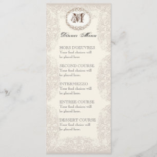 Vintage Taupe Lace - Menu or Wedding Invitation