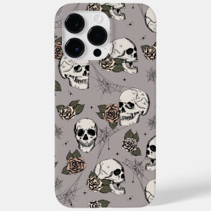 Vintage Taupe Skulls and Roses Case-Mate iPhone 14 Pro Max Case