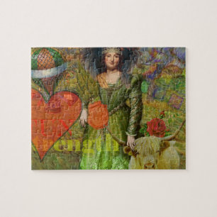 Vintage Taurus Classic Woman Portrait Gothic Art Jigsaw Puzzle