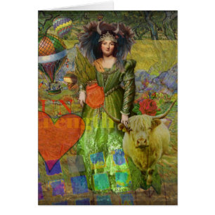 Vintage Taurus Fantasy Gothic Whimsical Collage