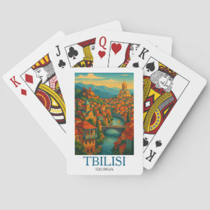 Vintage Tbilisi Travel – Retro City Artwork Playing Cards
