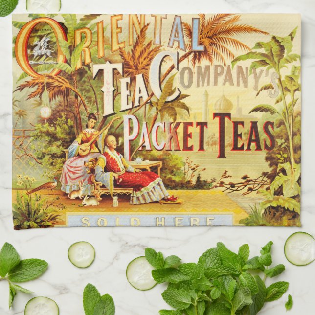 Vintage Tea Advertising Towel (Folded)