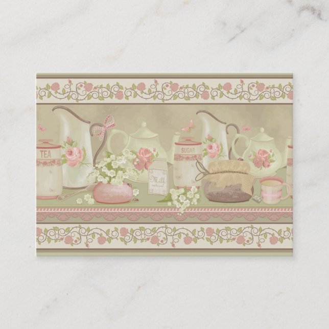 Vintage Tea Business Business Card (Front)
