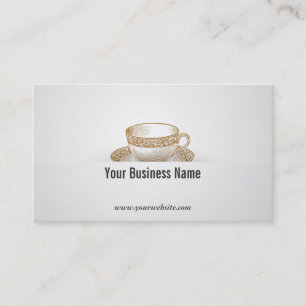 Vintage Tea Cup Clean Business Card