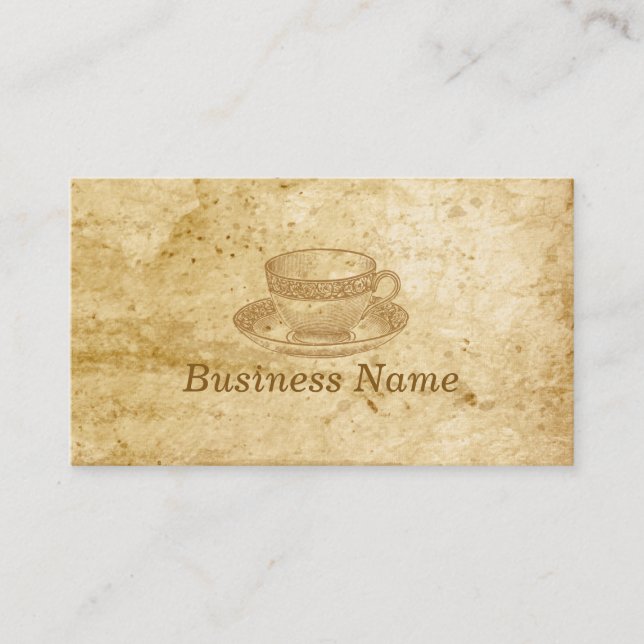 Vintage Tea Cup Coffee Business Card (Front)