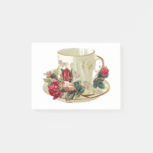 Vintage Tea Cup Post-it Notes (Front)