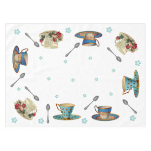 Vintage Tea Cups Table Cloth
