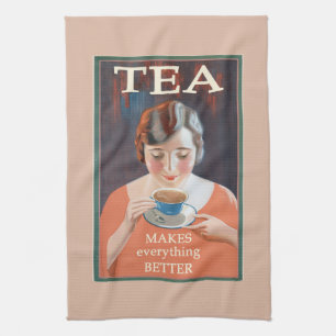 Vintage Tea Drinker, cuppa Towel