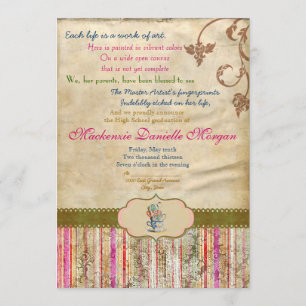 Vintage Tea Graduation Invitation