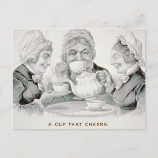 Vintage Tea Party, A Cup that Cheers Postcard