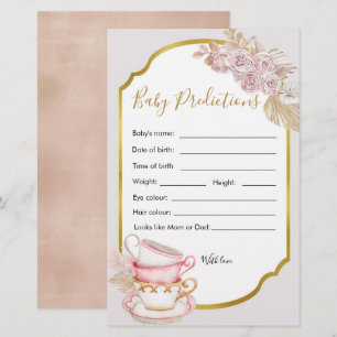 Vintage Tea Party Baby Shower Baby Prediction