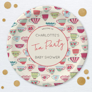 Vintage Tea Party Baby Shower Teacup Paper Plate