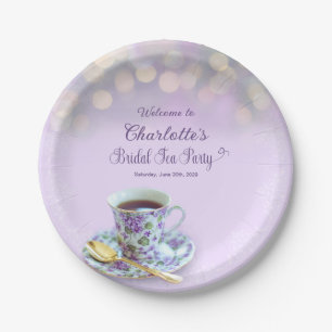 Vintage Tea Party Bridal Shower Lilac Paper Plate