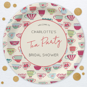 Vintage Tea Party Bridal Shower Paper Plate