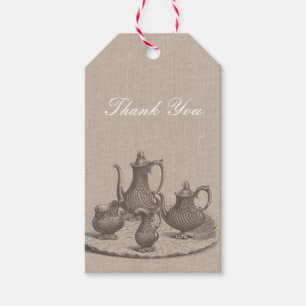 Vintage Tea Party Bridal Shower Thank You Rustic Gift Tags