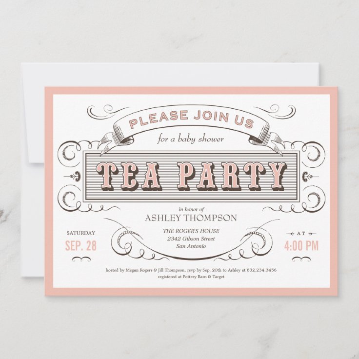Vintage Tea Party Invitations | Zazzle
