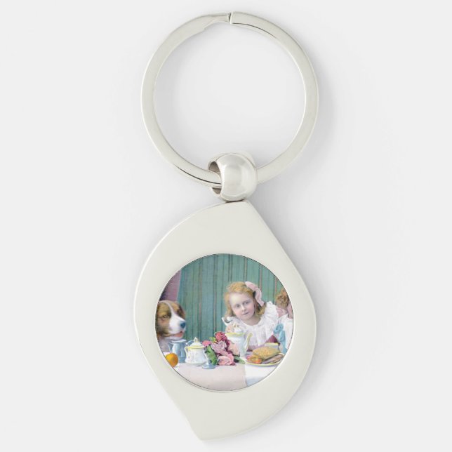 Vintage Tea Party  Key Ring (Front)